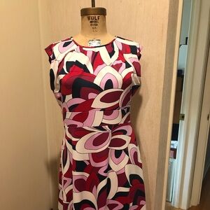 Ann Taylor Mod Print Sleeveless Dress Bust 36”